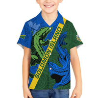 Solomon Island Crocodile and Shark Family Matching Puletasi and Hawaiian Shirt Polynesian Pattern