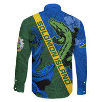 Solomon Island Crocodile and Shark Family Matching Short Sleeve Bodycon Dress and Hawaiian Shirt Polynesian Pattern LT03 - Polynesian Pride