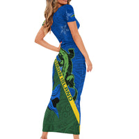 Solomon Island Crocodile and Shark Family Matching Short Sleeve Bodycon Dress and Hawaiian Shirt Polynesian Pattern LT03 - Polynesian Pride