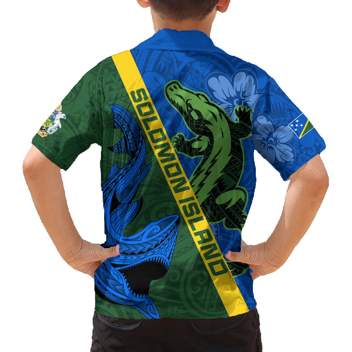 Solomon Island Crocodile and Shark Family Matching Summer Maxi Dress and Hawaiian Shirt Polynesian Pattern LT03 - Polynesian Pride
