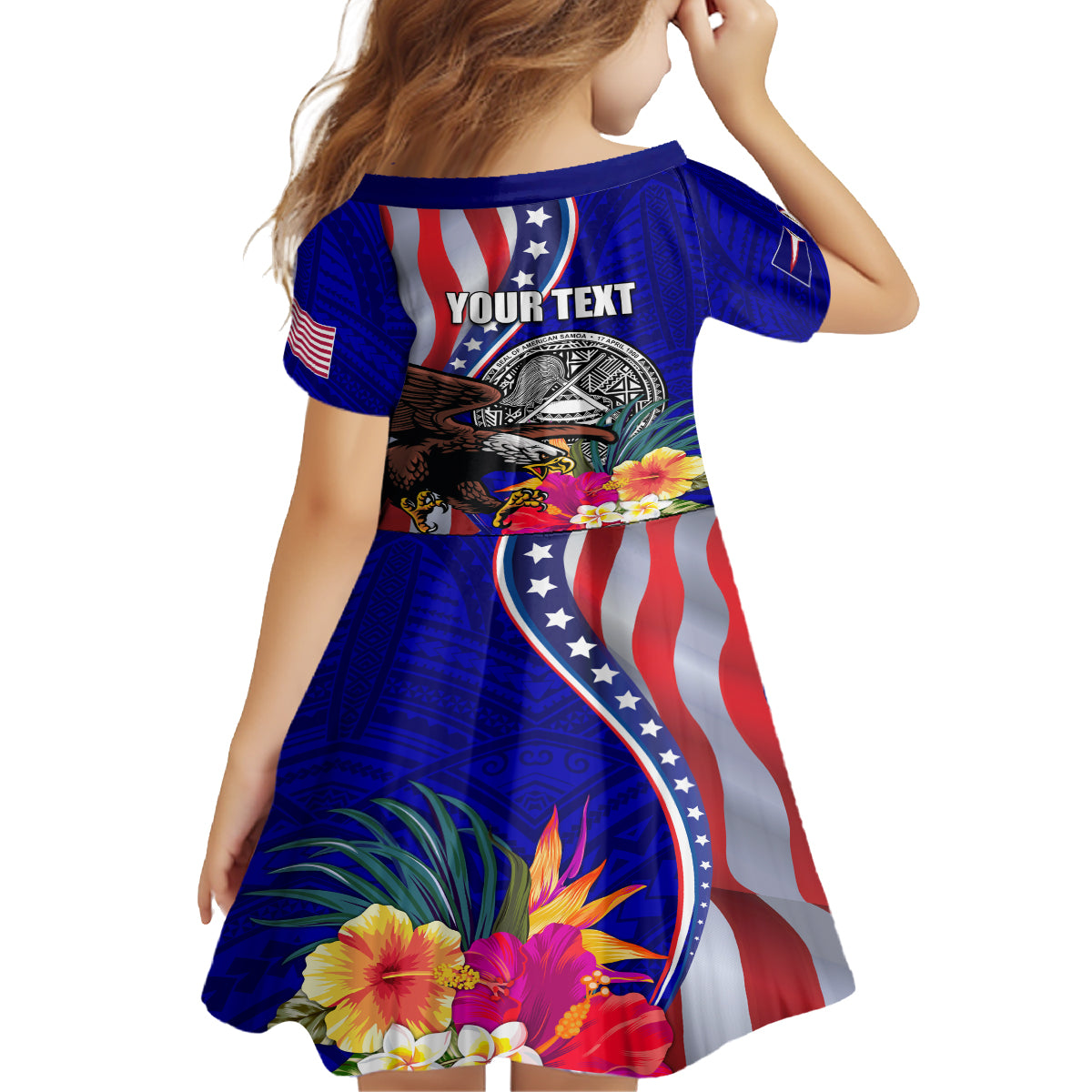 Personalised American Samoa and United States Family Matching Off Shoulder Maxi Dress and Hawaiian Shirt Bald Eagle and Seal Hibiscus Polynesian Pattern LT03 - Polynesian Pride