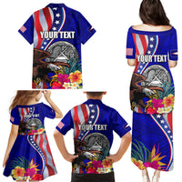 Personalised American Samoa and United States Family Matching Puletasi and Hawaiian Shirt Bald Eagle and Seal Hibiscus Polynesian Pattern LT03 - Polynesian Pride