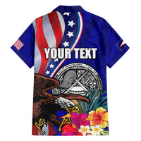 Personalised American Samoa and United States Family Matching Puletasi and Hawaiian Shirt Bald Eagle and Seal Hibiscus Polynesian Pattern LT03 - Polynesian Pride