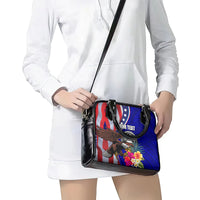 Personalised American Samoa and United States Shoulder Handbag Bald Eagle and Seal Hibiscus Polynesian Pattern
