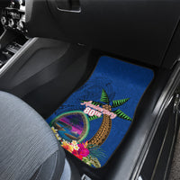 Guam Liberation Day 80th Anniversary Car Mats Palm Tree and Seal Artwork Hibiscus Polynesian Pattern LT03 - Polynesian Pride
