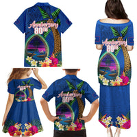 Guam Liberation Day 80th Anniversary Family Matching Puletasi and Hawaiian Shirt Palm Tree and Seal Artwork Hibiscus Polynesian Pattern LT03 - Polynesian Pride
