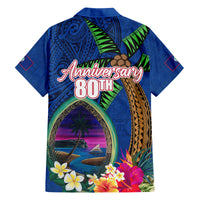 Guam Liberation Day 80th Anniversary Family Matching Summer Maxi Dress and Hawaiian Shirt Palm Tree and Seal Artwork Hibiscus Polynesian Pattern LT03 - Polynesian Pride