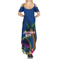 Guam Liberation Day 80th Anniversary Family Matching Summer Maxi Dress and Hawaiian Shirt Palm Tree and Seal Artwork Hibiscus Polynesian Pattern LT03 - Polynesian Pride