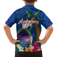 Guam Liberation Day 80th Anniversary Family Matching Tank Maxi Dress and Hawaiian Shirt Palm Tree and Seal Artwork Hibiscus Polynesian Pattern LT03 - Polynesian Pride