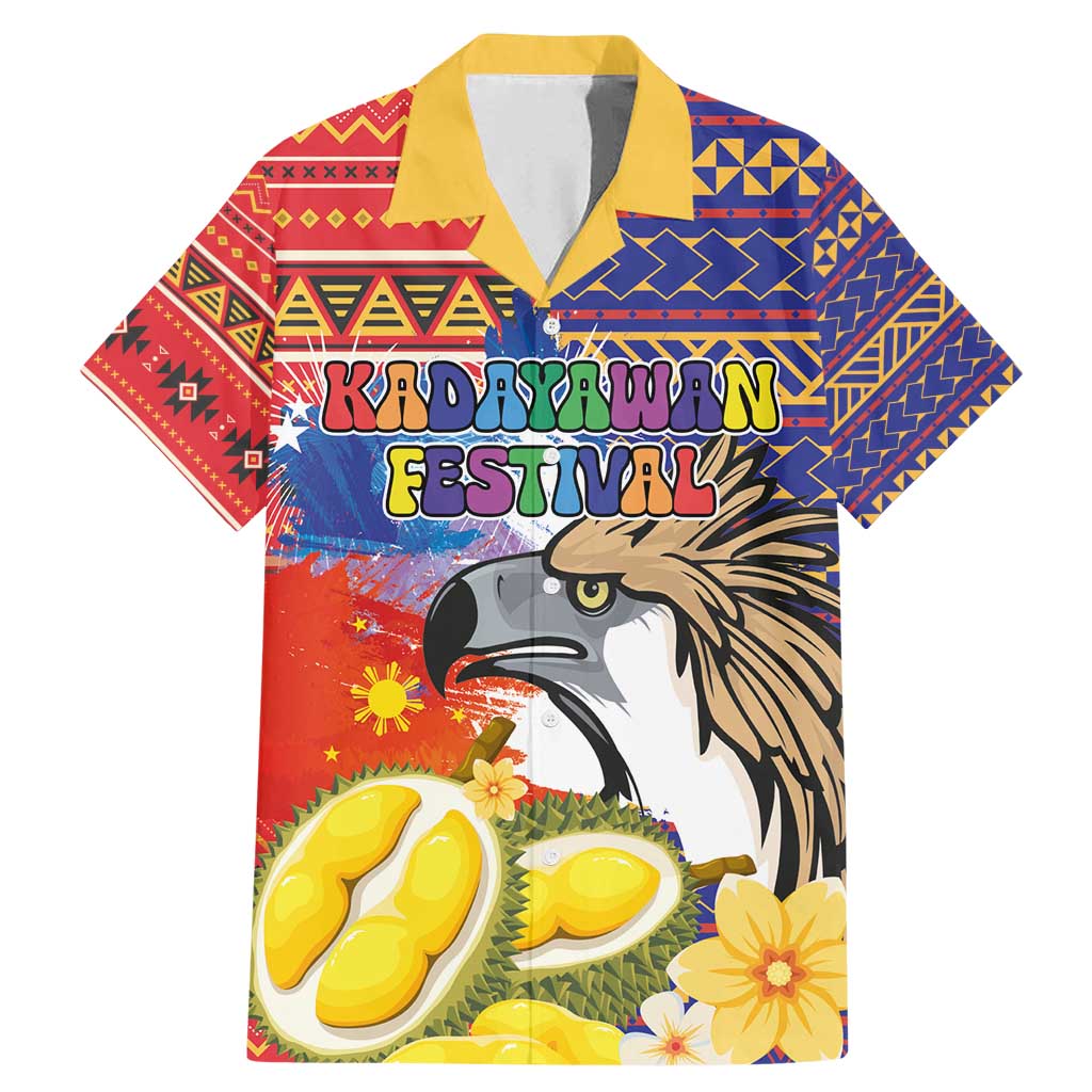 Philippines Kadayawan Family Matching Mermaid Dress and Hawaiian Shirt Filipino Eagle Durian with Polynesian and Igorots Pattern LT03 Dad's Shirt - Short Sleeve Red - Polynesian Pride