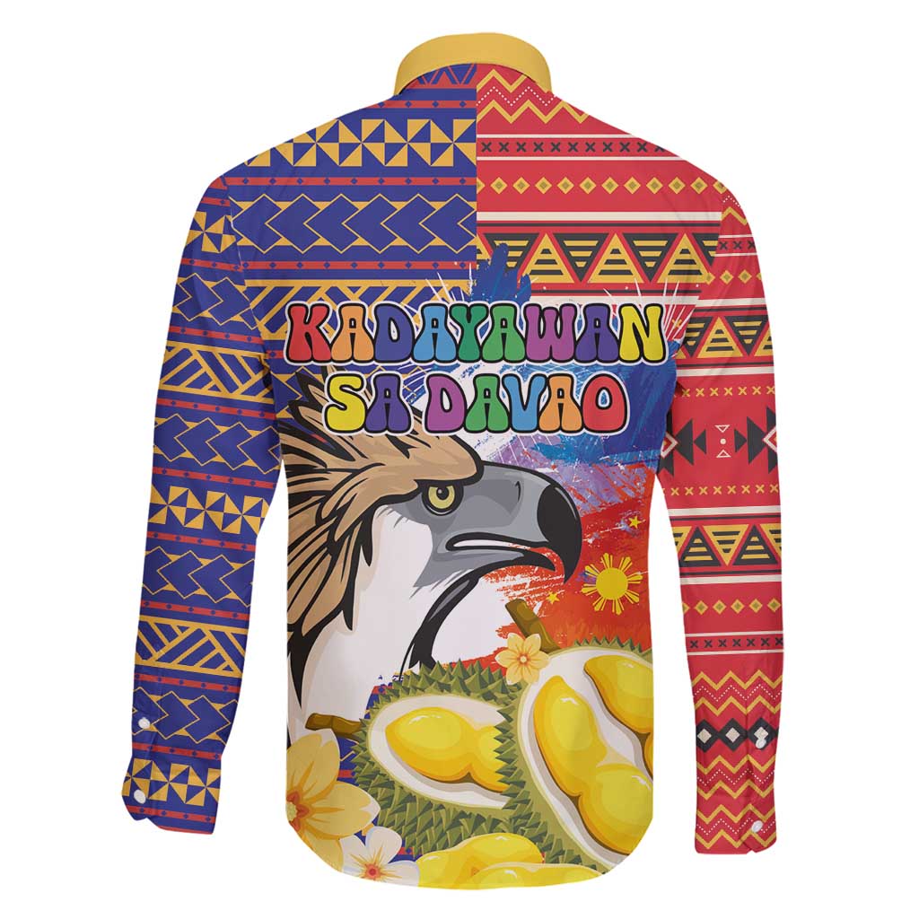 Philippines Kadayawan Family Matching Off Shoulder Maxi Dress and Hawaiian Shirt Filipino Eagle Durian with Polynesian and Igorots Pattern LT03 - Polynesian Pride