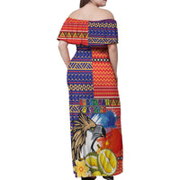 Philippines Kadayawan Family Matching Off Shoulder Maxi Dress and Hawaiian Shirt Filipino Eagle Durian with Polynesian and Igorots Pattern LT03 - Polynesian Pride