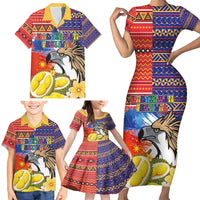 Philippines Kadayawan Family Matching Short Sleeve Bodycon Dress and Hawaiian Shirt Filipino Eagle Durian with Polynesian and Igorots Pattern LT03 - Polynesian Pride