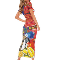 Philippines Kadayawan Family Matching Short Sleeve Bodycon Dress and Hawaiian Shirt Filipino Eagle Durian with Polynesian and Igorots Pattern LT03 - Polynesian Pride