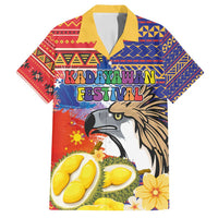 Philippines Kadayawan Family Matching Summer Maxi Dress and Hawaiian Shirt Filipino Eagle Durian with Polynesian and Igorots Pattern LT03 Dad's Shirt - Short Sleeve Red - Polynesian Pride