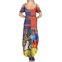 Philippines Kadayawan Family Matching Summer Maxi Dress and Hawaiian Shirt Filipino Eagle Durian with Polynesian and Igorots Pattern LT03 - Polynesian Pride