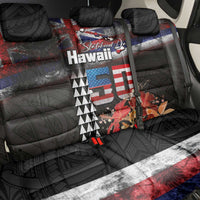 Hawaii Statehood Day Back Car Seat Cover 50th state of the United States Kakau Tattoos and Hibiscus Grunge LT03 - Polynesian Pride