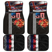 Hawaii Statehood Day Car Mats 50th state of the United States Kakau Tattoos and Hibiscus Grunge LT03 - Polynesian Pride