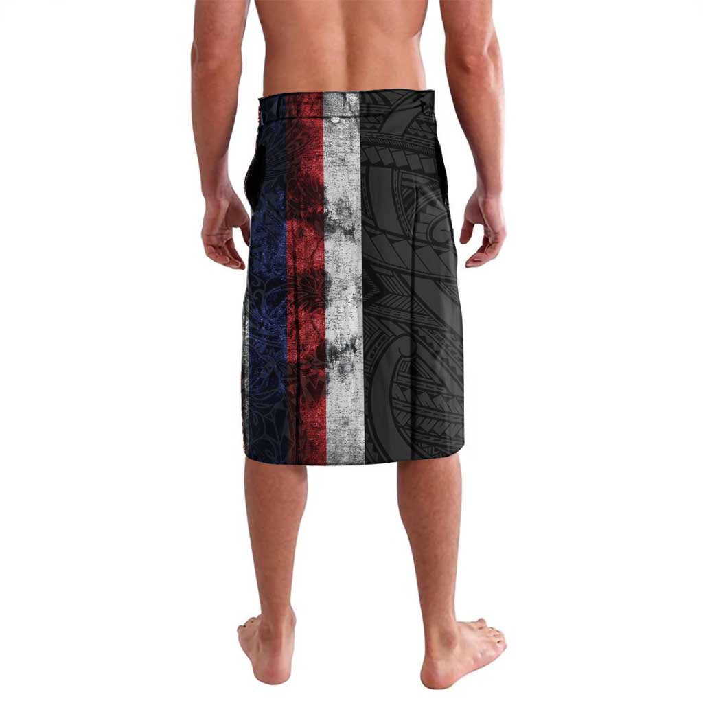 Hawaii Statehood Day Lavalava 50th state of the United States Kakau Tattoos and Hibiscus Grunge LT03 - Polynesian Pride