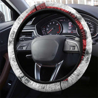 Hawaii Statehood Day Steering Wheel Cover 50th state of the United States Kakau Tattoos and Hibiscus Grunge LT03 - Polynesian Pride
