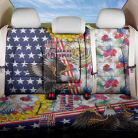 Hawaii and United States Together Back Car Seat Cover Seal of Hawaii and Bald Eagle LT03 One Size White - Polynesian Pride