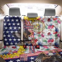 Hawaii and United States Together Back Car Seat Cover Seal of Hawaii and Bald Eagle LT03 - Polynesian Pride