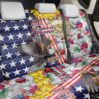 Hawaii and United States Together Back Car Seat Cover Seal of Hawaii and Bald Eagle LT03 - Polynesian Pride