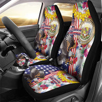 Hawaii and United States Together Car Seat Cover Seal of Hawaii and Bald Eagle LT03 - Polynesian Pride