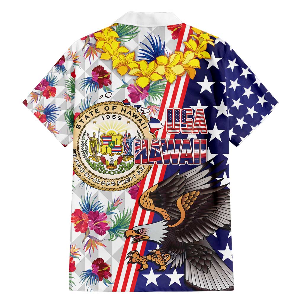 Hawaii and United States Together Family Matching Tank Maxi Dress and Hawaiian Shirt Seal of Hawaii and Bald Eagle LT03 - Polynesian Pride