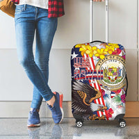 Hawaii and United States Together Luggage Cover Seal of Hawaii and Bald Eagle LT03 - Polynesian Pride