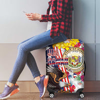 Hawaii and United States Together Luggage Cover Seal of Hawaii and Bald Eagle LT03 - Polynesian Pride