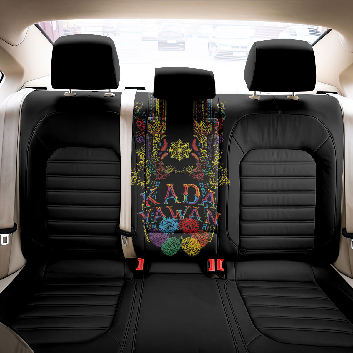 Philippines Kadayawan Festival Back Car Seat Cover Polynesian Tribal Art Barong Style LT03 - Polynesian Pride