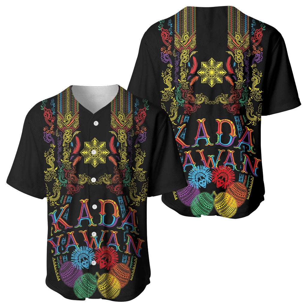 Philippines Kadayawan Festival Baseball Jersey Polynesian Tribal Art Barong Style LT03 - Polynesian Pride