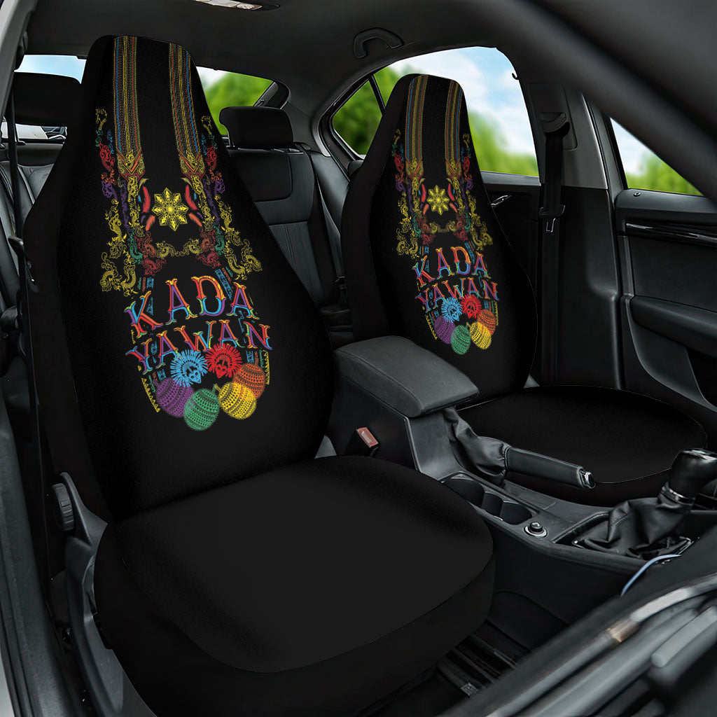Philippines Kadayawan Festival Car Seat Cover Polynesian Tribal Art Barong Style LT03 One Size Black - Polynesian Pride