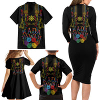 Philippines Kadayawan Festival Family Matching Long Sleeve Bodycon Dress and Hawaiian Shirt Polynesian Tribal Art Barong Style LT03 - Polynesian Pride