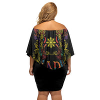 Philippines Kadayawan Festival Family Matching Off Shoulder Short Dress and Hawaiian Shirt Polynesian Tribal Art Barong Style LT03 - Polynesian Pride
