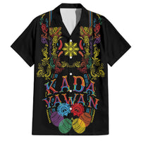 Philippines Kadayawan Festival Family Matching Puletasi and Hawaiian Shirt Polynesian Tribal Art Barong Style LT03 Dad's Shirt - Short Sleeve Black - Polynesian Pride