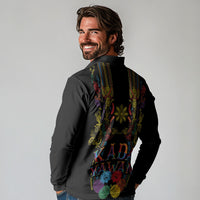 Philippines Kadayawan Festival Long Sleeve Polo Shirt Polynesian Tribal Art Barong Style