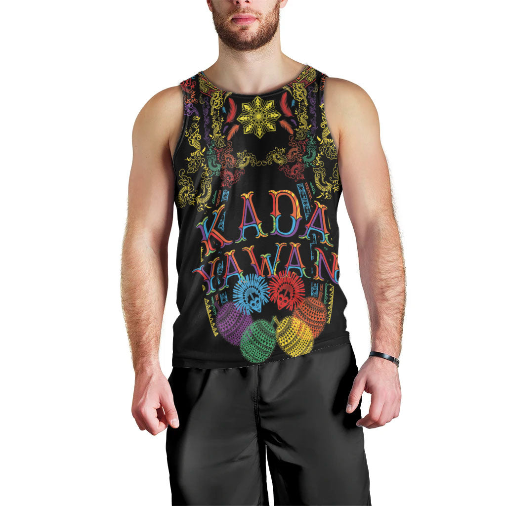 Philippines Kadayawan Festival Men Tank Top Polynesian Tribal Art Barong Style