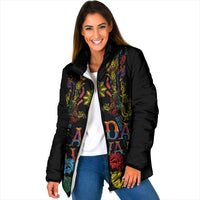 Philippines Kadayawan Festival Padded Jacket Polynesian Tribal Art Barong Style LT03 Women Black - Polynesian Pride