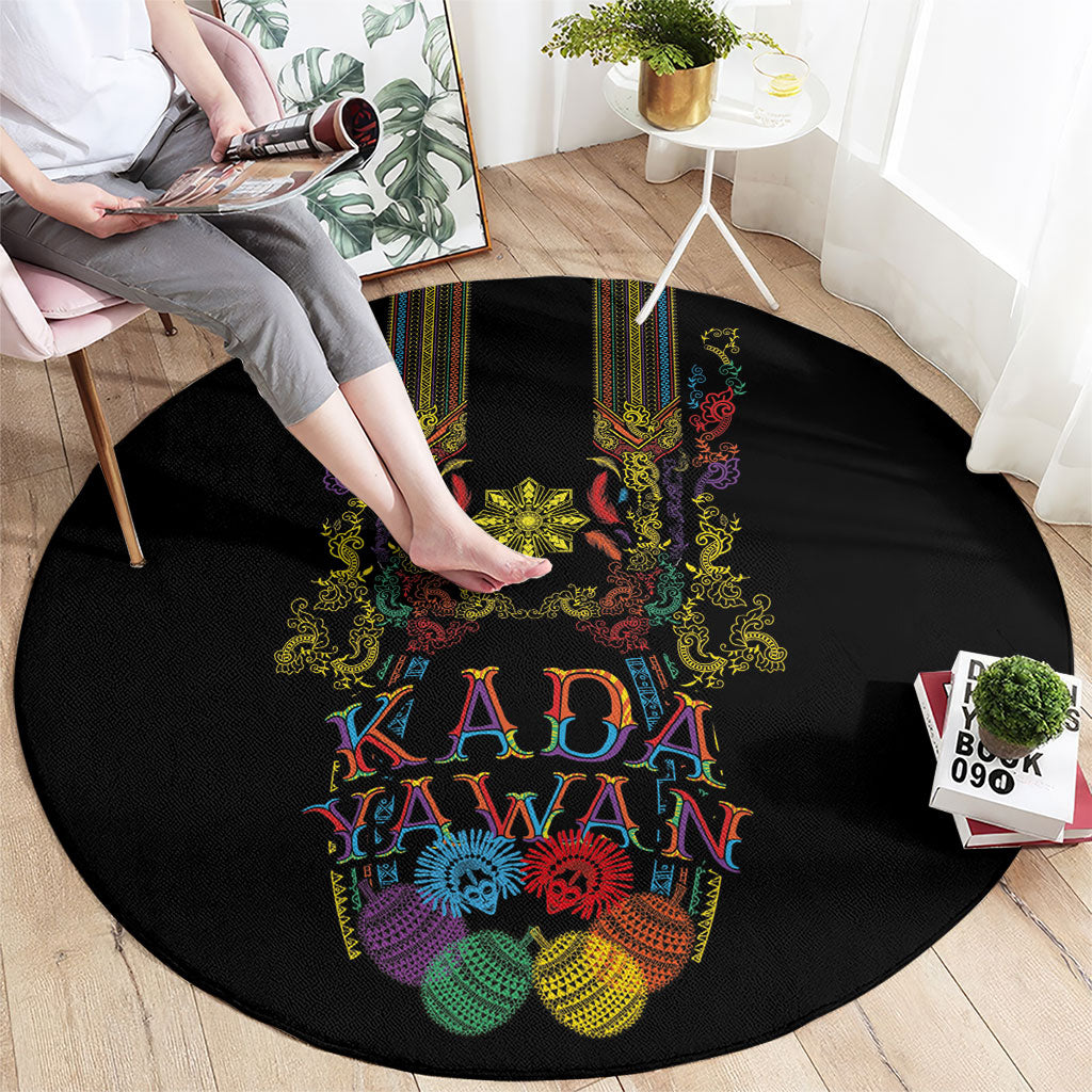 Philippines Kadayawan Festival Round Carpet Polynesian Tribal Art Barong Style LT03 - Polynesian Pride