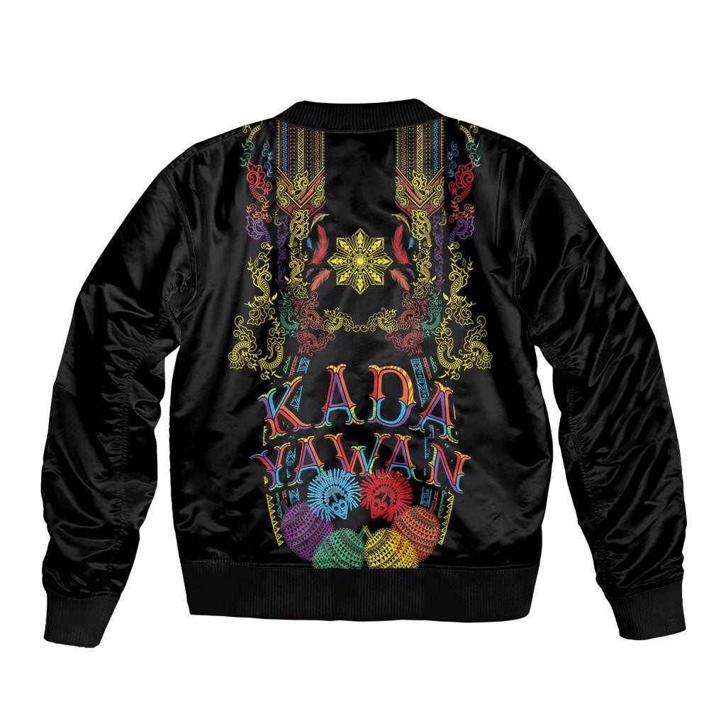 Philippines Kadayawan Festival Sleeve Zip Bomber Jacket Polynesian Tribal Art Barong Style LT03 - Polynesian Pride