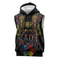 Philippines Kadayawan Festival Sleeveless Hoodie Polynesian Tribal Art Barong Style