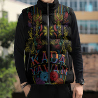 Philippines Kadayawan Festival Sleeveless Puffer Jacket Polynesian Tribal Art Barong Style