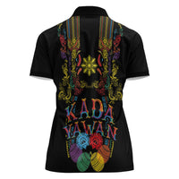 Philippines Kadayawan Festival Women Polo Shirt Polynesian Tribal Art Barong Style