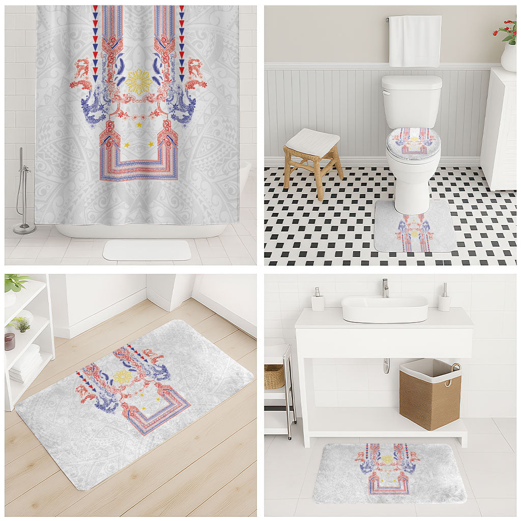 Philippines Barong Style Bathroom Set Polynesian Kakau Art Tattoos with Tribal Filipino Sun