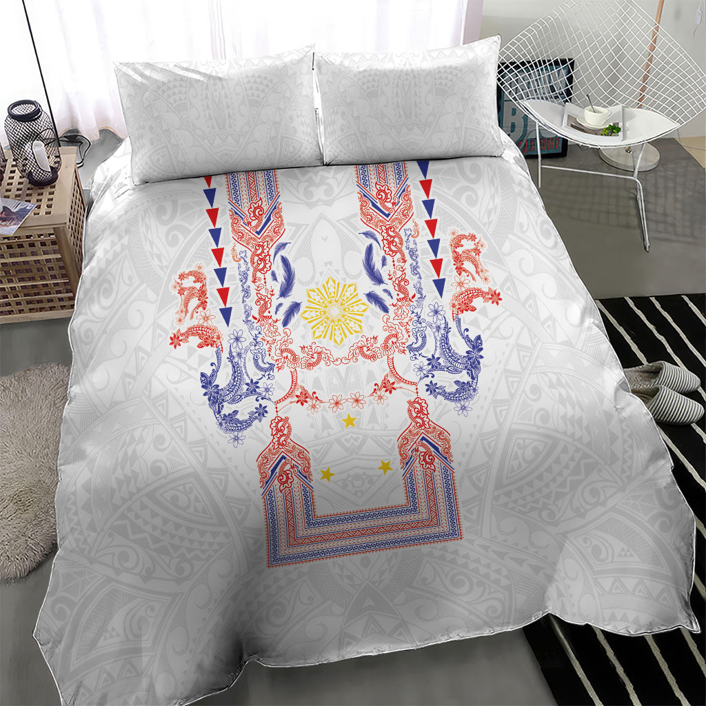 Philippines Barong Style Bedding Set Polynesian Kakau Art Tattoos with Tribal Filipino Sun LT03 - Polynesian Pride