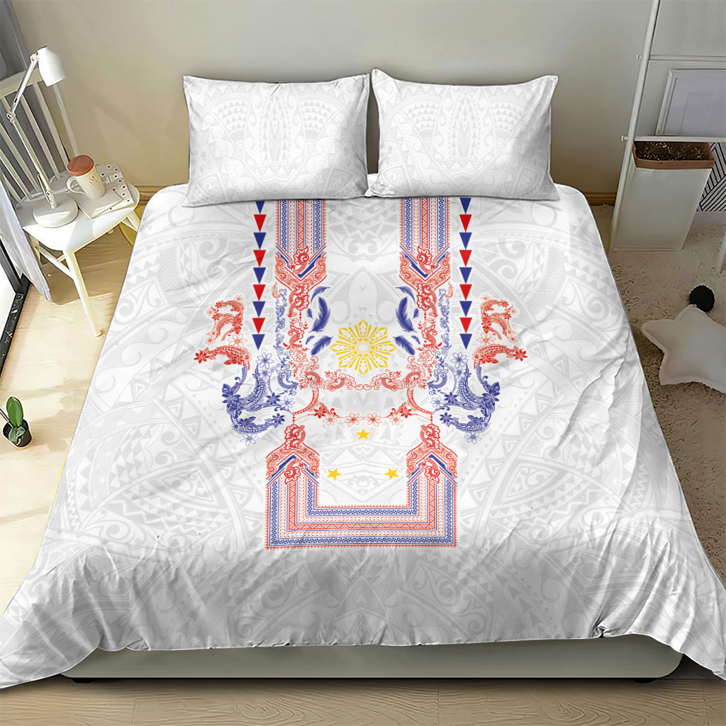 Philippines Barong Style Bedding Set Polynesian Kakau Art Tattoos with Tribal Filipino Sun LT03 - Polynesian Pride