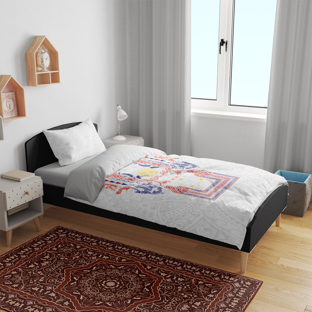 Philippines Barong Style Bedding Set Polynesian Kakau Art Tattoos with Tribal Filipino Sun LT03 - Polynesian Pride