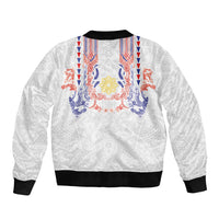 Philippines Barong Style Bomber Jacket Polynesian Kakau Art Tattoos with Tribal Filipino Sun LT03 - Polynesian Pride